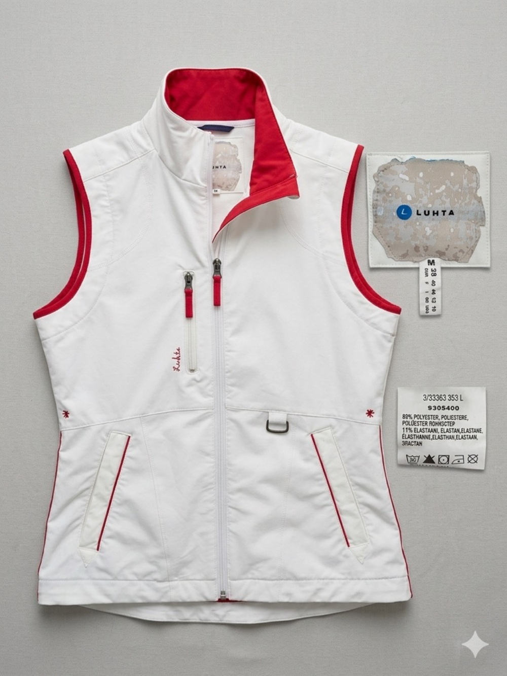 Luhta Finland White Softshell Performance Vest Size Medium Activewear Hiking - Picture 2 of 12